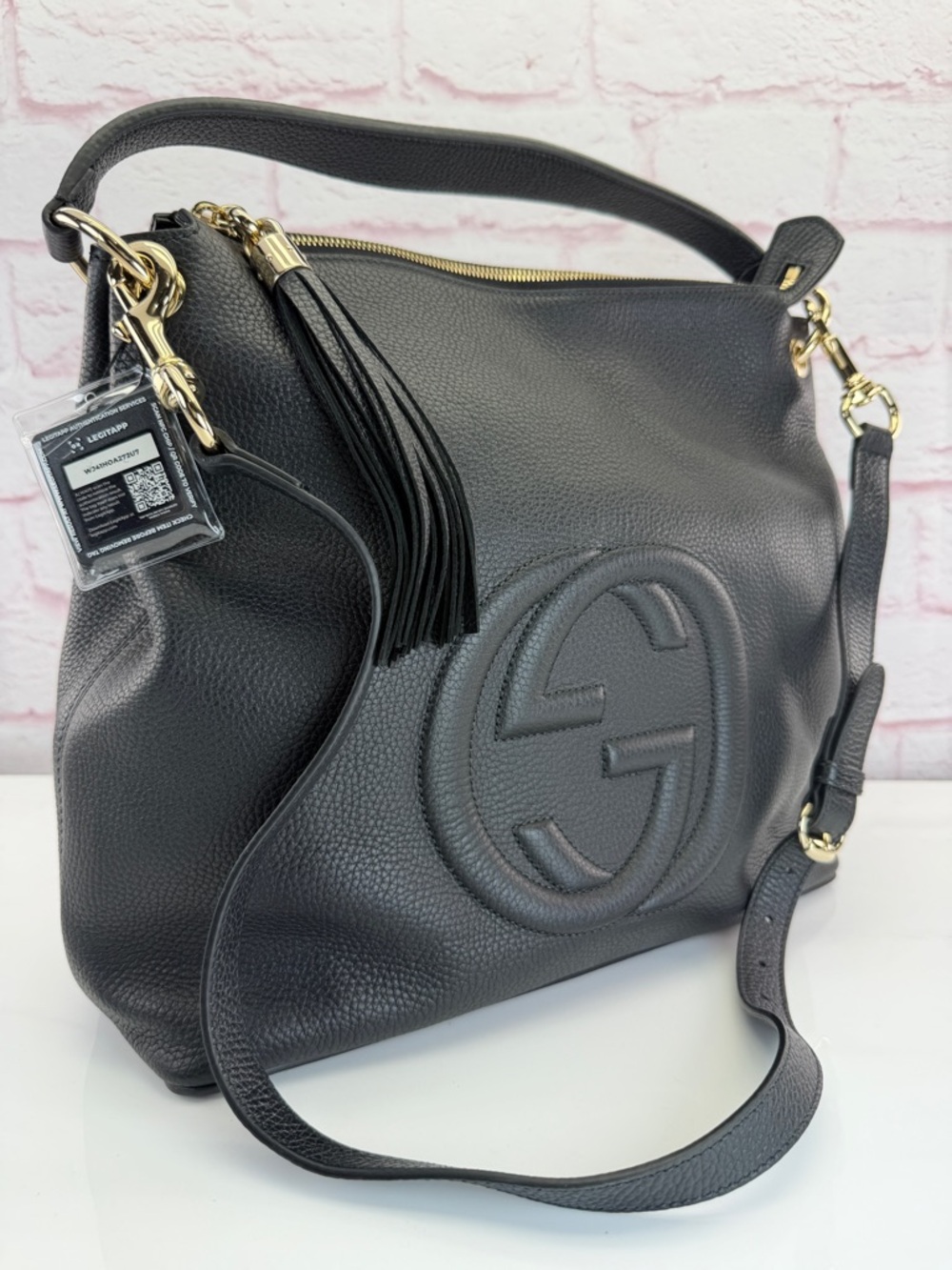 Gucci Pebbled Calfskin Large Soho Hobo Black - Picture 2 of 16